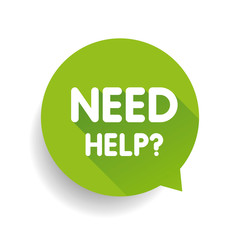 Need help? (question icon) Speech bubble vector green