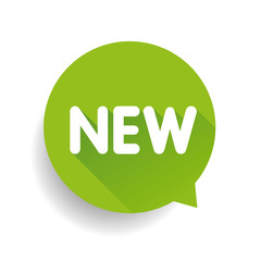 New label speech bubble vector green