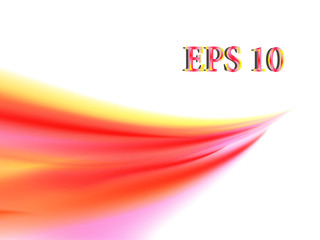 Abstract white background with bright floral red-yellow lines