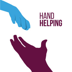 Helping Hands, colorful vector on white backdrop