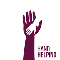 Helping Hands, colorful vector on white backdrop