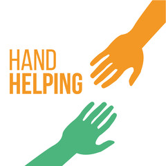 Fototapeta premium Helping Hands, colorful vector on white backdrop