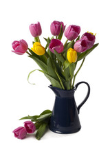bouquet of tulips on the vase