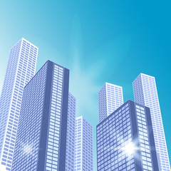 Fototapeta premium Architectural landscape with city buildings
