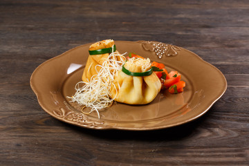 блины с мясом