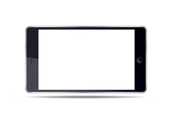 Smart phones and white screen. Vector Illustration.