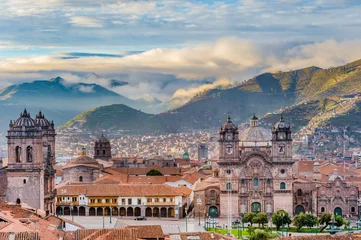Vlies Fototapete Südamerika Morgensonne am Plaza de Armas, Cusco, City