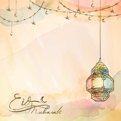 Eid Mubarak Background arabic lantern