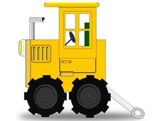 Tractor amarillo.