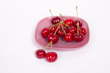 Obraz na płótnie Canvas cherry plate