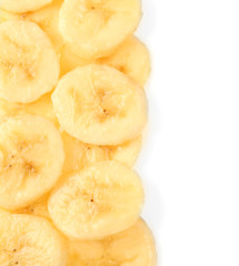 Banana slices, isolated on white
