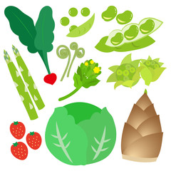 春の野菜と果物