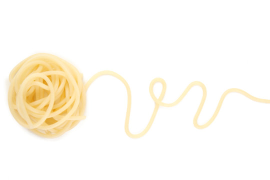 Pile Of Spaghetti Isolated On White