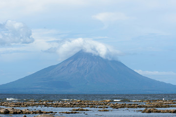 Volcano on island