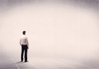 Business person standing in empty space