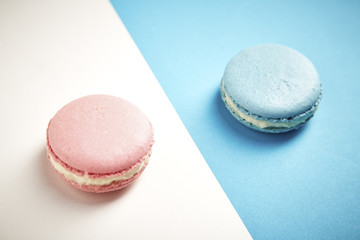 colorful macaron pink And .blue macaron