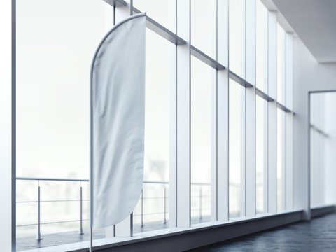 White vertical wind banner. 3d rendering