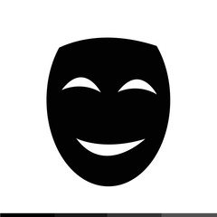 Theater mask icon illustration design