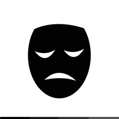 Theater mask icon illustration design