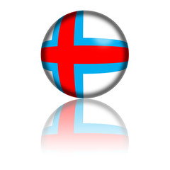 Faroe Islands Flag Sphere 3D Rendering