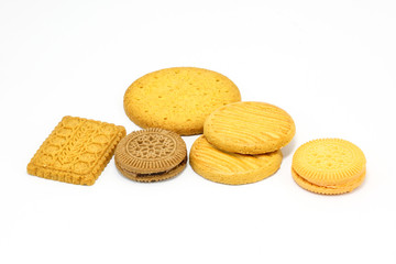 Fototapeta na wymiar Assorted shape biscuit cookies