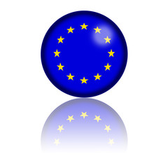 EU Flag Sphere 3D Rendering