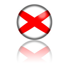Fototapeta premium Alabama Flag Sphere 3D Rendering