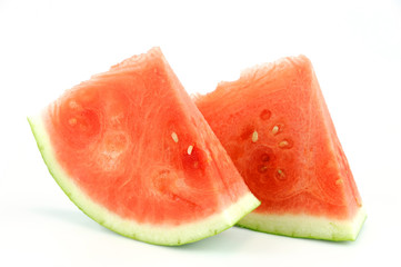 sliced watermelon isolated on white background
