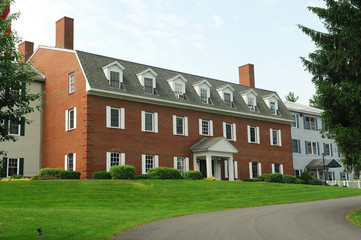 facade view of old apartment building