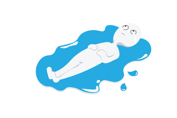 People man sad sinking in tear