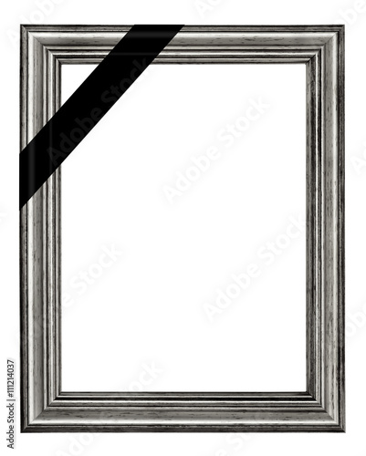 "silber rahmen mit trauerflor incl. clipping path" Stockfotos und