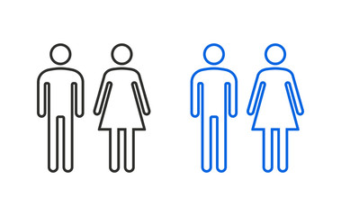 Man and Woman restroom- vector icon.