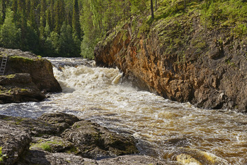 Rough river with rapids