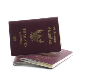 Thailand Passport isolated.On white background.left