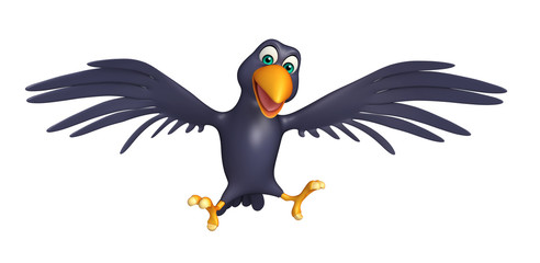 flying  Crow cartoon character