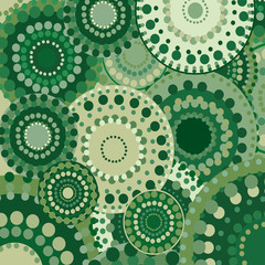 vintage circular retro ornament vector natural background green