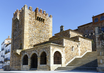 Fototapeta na wymiar Caceres Extremadura Spain. Bujaco Tower