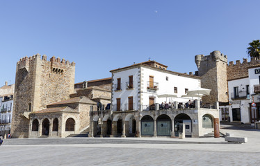 Fototapeta na wymiar Square of Caceres Extremadura Spain