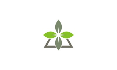Seasons. Sprout mockup eco logo, green leaf seedling, growing p