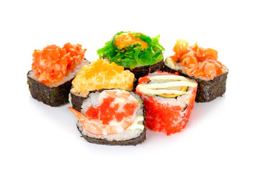 Sushi isolated on the white background