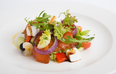 Salmon salad with cheese