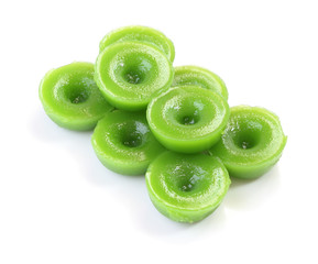 Group of green multiple scented chinese sweet on white floor. © keerati