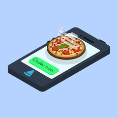 Vector concept of online pizza order.