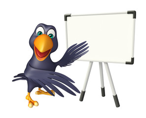 cute Crow cartoon character with display  board