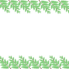 Nature green leaf frame background,hand drawing.