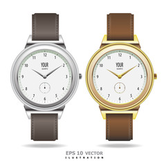 Watch gold and silver design vector illustration.