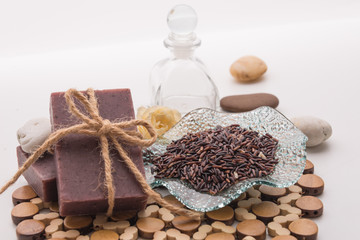 Aromatic spa riceberry rice and soap
