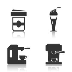 Coffee Icons on white Background,Vector EPS10.