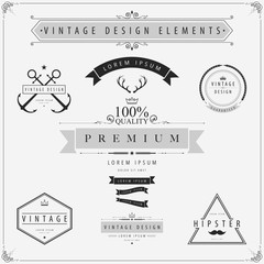 Vintage vector design elements,Retro style labels.