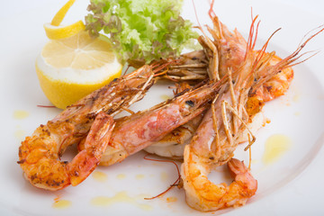 Fresh grilled shrimps